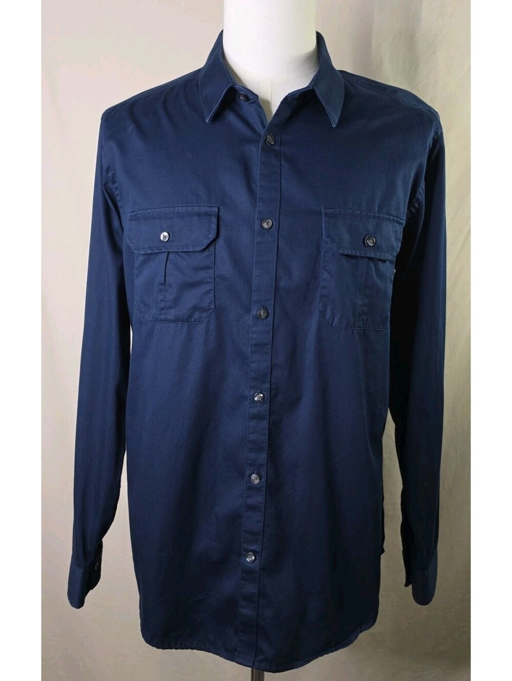 J Ferrar Slim Fit Shirt XL Navy Long Sleeve Button Down Pockets NWT $69